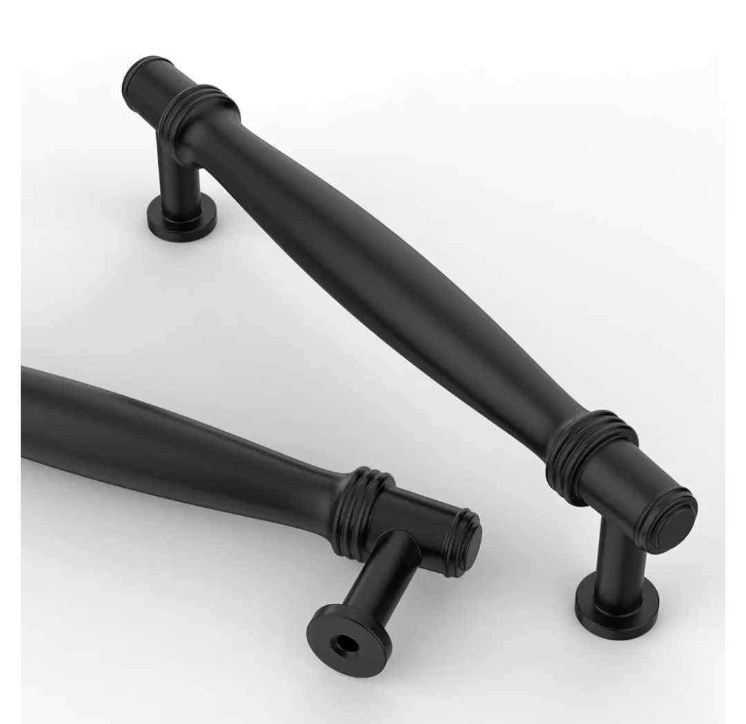 Amerdeco 10 Pack 5 Inch(128mm) Matte Black Kitchen Cabinet Handles, Cabinet Pulls Kitchen Cabinet Hardware for Cupboard Drawer Pulls