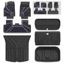 3W Tesla Model Y 2025 2026 Juniper 9PCS Floor Mats, Full Set with Carpets
Only Premium/Performance, Metal Pedal, Double Layer, Model Y Accessories TPE All Weather Waterproof Custom Fit Truck Liners