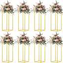 23.6inch 8 pcs Column Vases Gold Centerpieces for Table Metal Flower Stand Wedding Centerpieces Party