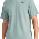 Reebok Mens Peak Short Sleeve T-Shirt, Standard Fit, Lightweight Cotton-Poly Fabric (Medium)