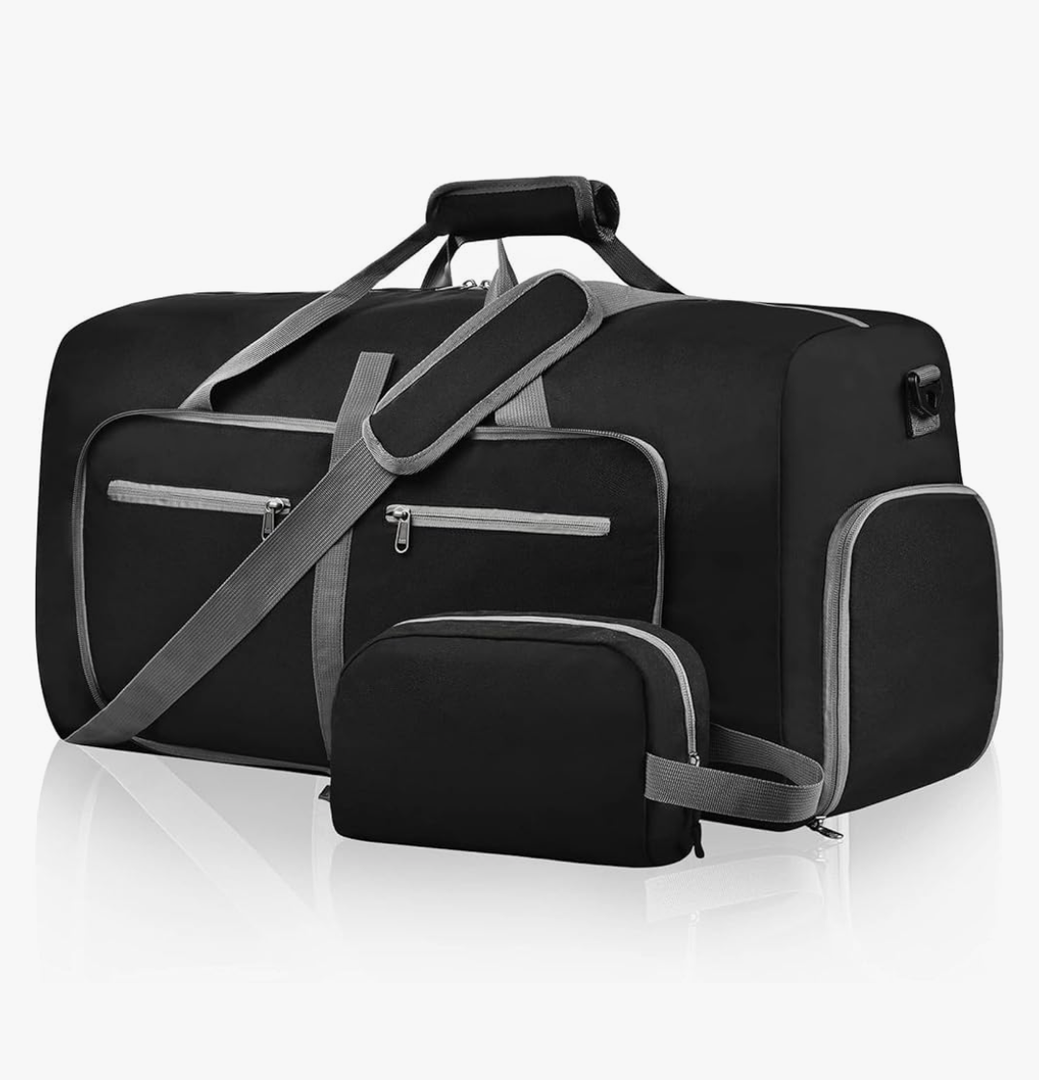 Felipe Varela Duffle Bag with Shoes Compartment and Adjustable Strap,Foldable Travel Duffel Bags for Men Women,Waterproof Duffel Bags 65lb