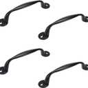4pcs Black Cabinet Handles Vintage Cabinet Handles Vintage Handle Kitchen Cupboard Handle Cabinet Hardware Cabinet Door Handles and Pulls 4.5"(115mm) Hole Center