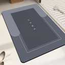 Super Absorbent Bath Mat, Quick-drying Bathroom Mats, Super Absorbent Living Room Floor Mat , Rubber Non-slip Bottom, Easy to Clean Bathroom Rugs, Simple Kitchen Doormat (Rectangle Blue, 50x80cm) (2'8" x 1'8" (Rectangular))
