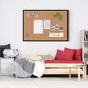 Board2by Bulletin Board 48 x 36, Black Aluminium Framed 4x3 Corkboard , Large Wall Mounted Notice Board with 18 Push Pins for School, Home & Office