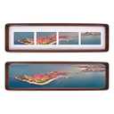 OUBOXDPF 4x16 Collage Picture Frame Walnut Wood, Multiple Four 2x3 Photos or 4x16 without Mat, Rustic Photo Frame with Tempered Glass Hanging or Tabletop Displaying Horizontally or Vertically