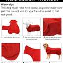 Dog Bathrobe Dog Robes for After Bath Shower Swimming Dog Drying Towel Super Absorbent fit for Small Medium Large Breeds - Green - L