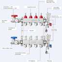 ABST PEX Manifold,4 Loop Stainless Steel Floor Radiant Heat Manifold Kit with 1/2" Adapters Included for Hydronic Radiant Floor Heating