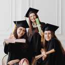 Graduation Ribbon, 0.39 Inch x 9.8 Yards Hot Stamping Process Congrats Grad Ribbon Gold Glitter Decorative Class Ribbon Ribbon for Gift Wrapping Party Decoration (White Gold)