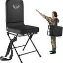 VEVOR Hunting Chair, 360 Silent Swivel, Foldable Lightweight Portable Blind Chair, Heavy-Duty Steel Frame Ground Stool Seat, with Adjustable Shoulder Strap, 300 Lbs Capacity for Fishing, Camping