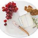Reallnaive Round Marble Cheese Board 11.8 Inch Charcuterie Cutting Tray Marble Serving Decorative for Decoration Charcuterie Kitchen