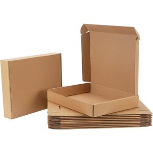 13x10x2 Shipping Boxes Set of 20, Brown Corrugated Cardboard Literature Mailer Box for Packaging, Mailing, Business