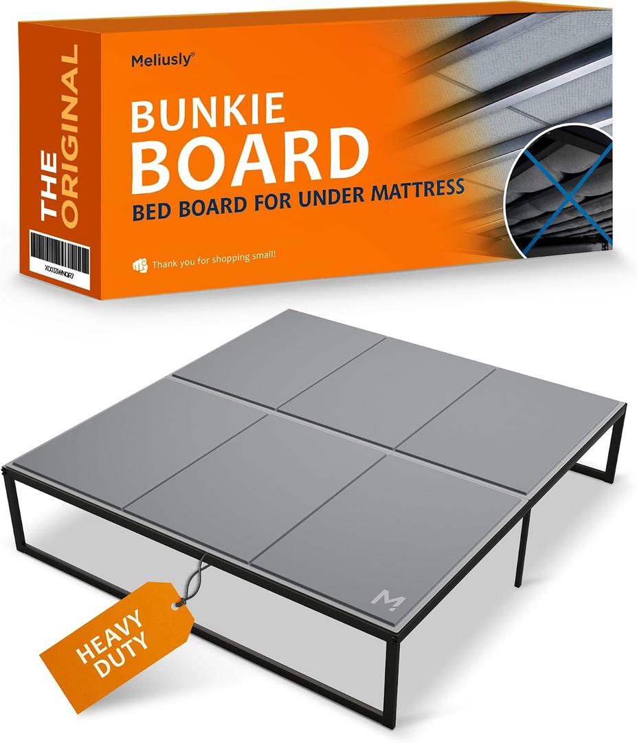 Meliusly Heavy Duty Bunkie Board King Size (76x80) - Non-Slip Breathable Bed Support Board for Slatted Bed Frame, Anti-Sag Under Bed Support, Noise Minimizing Moisture Resistant Bed Board