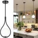 AUTELO Black Pendant Lights Kitchen Island, 1-Light Pendant Lights with Milky White Globe Glass, Modern Pendant Light Fixtures, Black Hanging Lamp for Kitchen Island H9377 MGBK