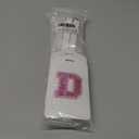 Personalized Initial Luggage Tags for Suitcases with Chenille Letter, Cute Leather Luggage Tag Monogrammed Tags for Baggage Bag Travel Gifts for Women Kids Teens(White_D)Pack of 3