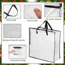 5 Pack Clear Christmas Wreath Storage Container, 26" Large Plastic Garland Container, Large Square Gift Bag Storage Organizer, Garland Decor Organizer Clear Storage Bags for Xmas Seasonal Wreath