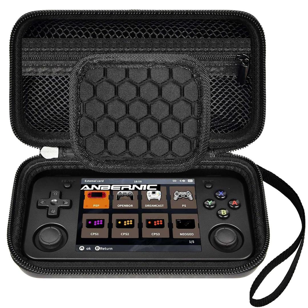 GWCASE Case Compatible with RG35XX H Retro Game Console, Handheld Emulator Gaming Player Storage Organizer for Anbernic for rg35xx h/for RG28XX Retroid Pocket Consoles, TF Card& Cable(Box Only) (Black)