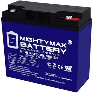 Mighty Max Battery Mighty Max Battery ML18-12 GEL - 12 Volt 18 AH, GEL Type, Internal Thread (INT) Terminal, Rechargeable SLA AGM Battery