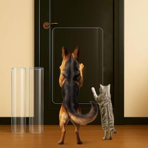 Dog Door Scratch Protector 2-Pack 16 x 30’’ Customizable Transparent PVC Film, Anti-Scratch Guard for Doors & Trim, Damage Proof Protection