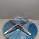 White Dining Table Round Small Office Table Conference Table Coffee Meeting Table w/Stainless Steel X-Shaped Pedestal for Office Boardroom Kitchen Living Room 31.5 inch