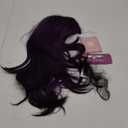7JHH WIGS Long Straight Purple Synthetic Wig with Bangs 25inch Layered Hair Tail Dye Black Heart Resistant Synthetic Fiber Natural Looking Wigs for Women Party Cospaly and Daily Used