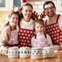 Homlouue Christmas Mugs Set of 4, Merry Christmas Mugs, Holiday Mug, Holiday Coffee Mugs, Xmas Gifts for Friends Family Coworker, 14 Oz