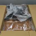 IBUYKE Small 12" H Footrest Stool, Square PU Foot Stool with Metal X-Leg, Multi-Use as Small Side Table, Step Stool for Living Room, Bedroom, Entryway, Office, Light Brown WBD012J