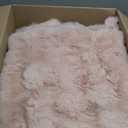 Pink Faux Fur Throw Blanket for Couch, Soft Fluffy Bubble Blanket for Bed Sofa, Thick Warm Plush Fuzzy Rabbit Fur Blanket for Cute Home Decor, 50"X 60"