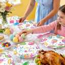 2 x 96 Pcs Happy Easter Plates and Napkins Forks Sets - Colorful Eggs Themed Round Tableware, Disposable Spring Flowers Paper Plates Napkins Set for Easter Party Supplies Favors Table Decor, Serves 24