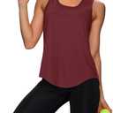 WIHOLL Workout Tops for Women Summer Athletic Tank Tops Sleeveless Shirts Beach Lightweight Gym Clothes (Brown, XL)
