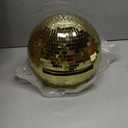 Sabary 11.81 Inch Disco Ball Helmet Adult Gold Glitter Glass Hat Novelty Punk Disco Ball Costume Cosplay for Nightclubs Parties Bar Djs Stage