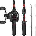 KastKing Brutus Twin-Tip Fishing Rod and Reel Combo, Baitcaster, Spinning & Spincast Combos, IM6 Graphite 2-Piece Rod with Backup Tip Section, EVA Handle, Durable & Sensitive, Freshwater Fishing, 6'6'' M Twin Tips Rod, Left Handed