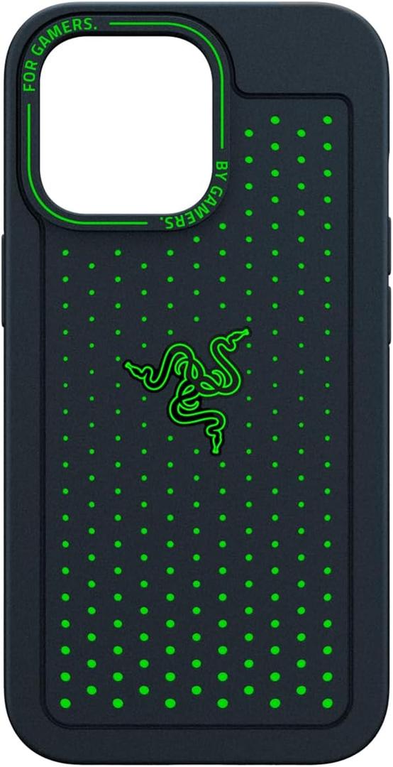 Razer Arctech for iPhone 13 Pro Max Case: Extra Ventilation Channels - Thermplastic Elastomer Reinforced Corners - Tactile Side Buttons - Compatible with Wireless Chargers and 5G Black