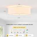 21.7" Large White Semi Flush Mount Ceiling Light, 4-Light Fixture, 21.7in
