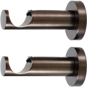 Ivilon Ceiling or Wall Mount Curtain Rod Brackets Holders for Curtain Rods of 7/8 and 1 Inch Diameter. Set of 2. Color ORB