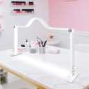 KRYPHIXON LED Nail Lamp for Desk, Adjustable Dimmable Half Moon Light for Nail Tech, 31" Foldable Portable 3 Color & 10 Brightness Manicure Light for Beauty Salon, White Diamonds