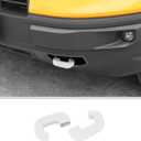 JWWY Front Bumper Tow Hook Cover Tow Trailer Hitch Receiver Cover Towing Hitch Rubber Sleeve Protector Cover Trim Fit for 2021-2024+ Ford Bronco Sport Exterior Accessories White 2PCS