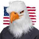 MOKRY PARTY White Eagle Head Mask Animal Bird Mask Eagle Claw Hairy Latex Mask Halloween Carnival Costume Mask