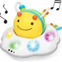 Skip Hop Baby Follow-Me Bee Tummy Time Crawl Toy 3-Stage Infant Sensory Development with Lights Sounds and Music Explore & More Age 5m+ (Crawl Bee)