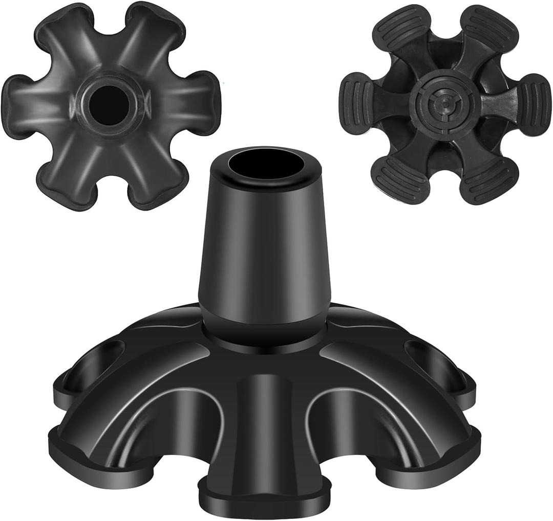 Cane Tip 3/4 inch Self Standing Cane Tip Heavy Duty 6 Support Feets Base for Walking Canes, Walking Sticks, Folding Canes