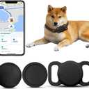 Dog Tracker with Collar Holder, Smart Pet Tracker, MFi Certificated Tracking Device, Waterproof Bluetooth, No Monthly Fee, Works with Find My - GPS Tracker, Black