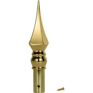 Gold Spear Flagpole Finial Topper for Indoor, Plastic Flag Pole Top Toppers Finials Head Ornament Replacement Screw for 1 inch Diameter Flagpoles