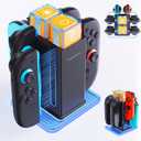 6-in-1 Charging Dock for Nintendo Switch 2/ Switch/OLED, Switch Controller Charger with Magnetic&Slide-in Dual Charging System, 9 RGB Lighting Modes&4 Brightness Levels, Joycon 2/1 Accessories