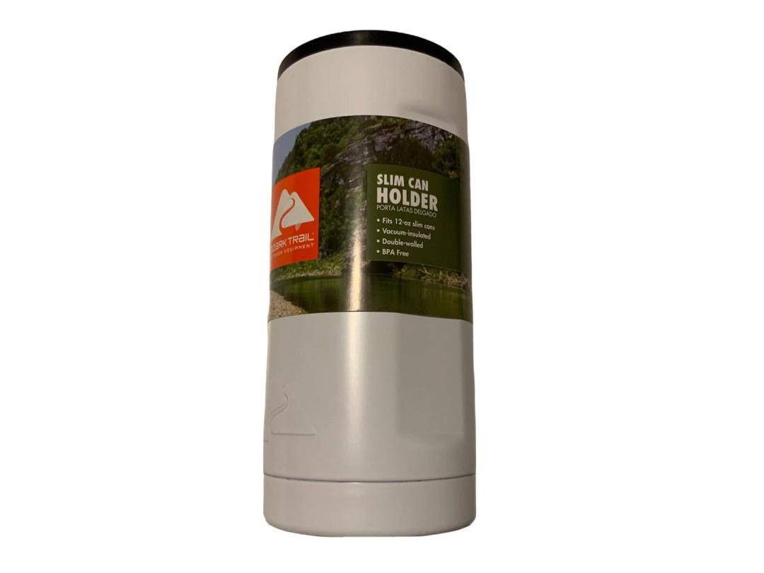 Brand New Ozark Trail Stainless Steel Insulated Slim 12-Ounce Can Holder, White