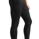 Colorfulkoala Dreamlux No Front Seam Full-Length Leggings with Pockets for Women 28" Inseam, Seamless High Waisted Buttery Soft Yoga Pants (XS, Black)