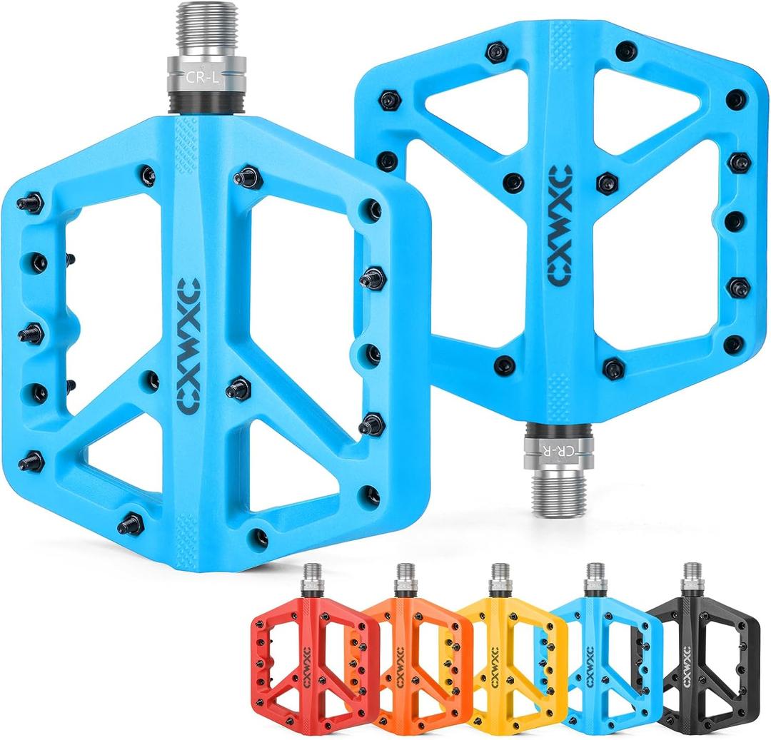 CXWXC Mountain Bike Pedals - Lightweight Nylon Fiber Bicycle Pedals - Platform Pedals for BMX Mountain Bike 9/16"