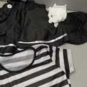 Colorful House Girls' Mime Costumes Black and White Clown Pantomime Suspender Dress Role playing 4Pcs (L, 10-12Y)