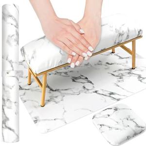 TOROKOM Nail Arm Rest for Acrylic Nails with Nail Pillow Mat Elbow Pad, Nonslip Microfiber Leather Arm Hand Rest Hand Pillow Cushion Nail Set for Professional Nail Tech Use (Pink)