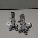 Angle Valve 2 Pack NPT 1/2'' Inlet x 3/8'' Outlet Angle Stop Valve, Brass Shut-Off Valve for Bathroom and Kitchen Plumbing, Toilet and Faucets National (American) Pipe Thread (Silver)