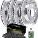 Hart Brakes Front and Rear Brakes and Rotors| Front and Rear Ceramic Brake Pads and Rotors Kit| Fits 1997-2002 BMW Z3