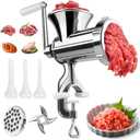Meat Grinder Manual Mincer for Home Use - Sausage Maker Table Mount Pork Mincer Sausage Stuffer Funnel Make Homemade Burger Patties Hand